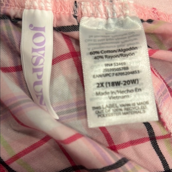 Like New Pink Plaid Women's Sleep Shorts - Picture 2 of 3